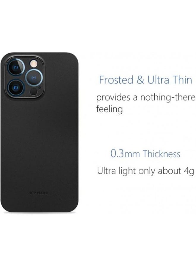 KZDOO iPhone 14 Pro Max Case Air Skin Series Ultra Slim Frosted Anti Slip Back Cover Full Coverage Camera Lens Protection 6.7 inch Black - Image 2